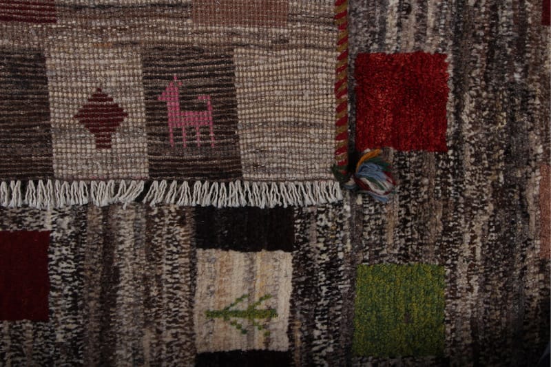 Håndknyttet Gabbeh Shiraz Ull Grå/Krem 103x168 cm - Grå|Krem - Orientalske tepper - Persisk matte