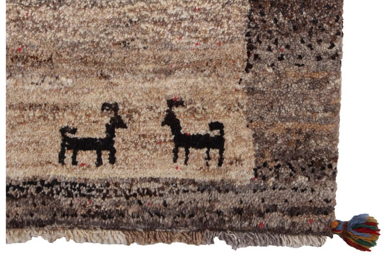 Håndknyttet Gabbeh Shiraz Ull Grå/Krem 81x115 cm - Grå|Krem - Orientalske tepper - Persisk matte