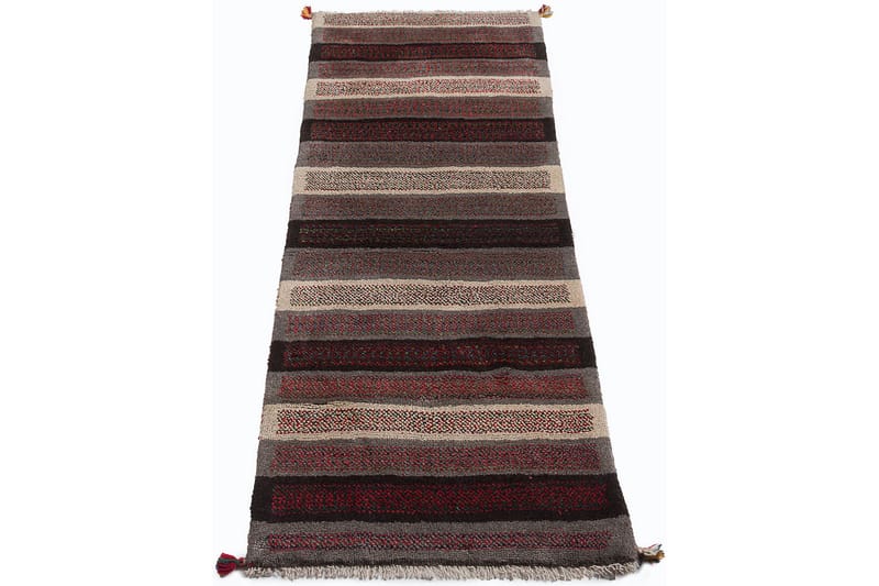 Håndknyttet Gabbeh Shiraz Ull Grå/Krem 88x178 cm - Grå|Krem - Orientalske tepper - Persisk matte