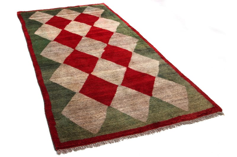Håndknyttet Gabbeh Shiraz Ull Grå/Rød 102x193 cm - Rød | Grå - Orientalske tepper - Persisk matte
