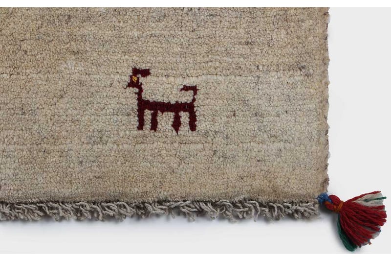 Håndknyttet Gabbeh Shiraz Ull Krem/Grå 66x122cm - Grå|Krem - Orientalske tepper - Persisk matte