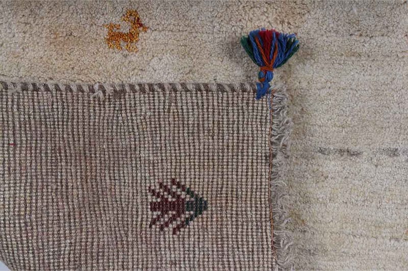 Håndknyttet Gabbeh Shiraz Ull Krem/Grå 66x122cm - Grå|Krem - Orientalske tepper - Persisk matte