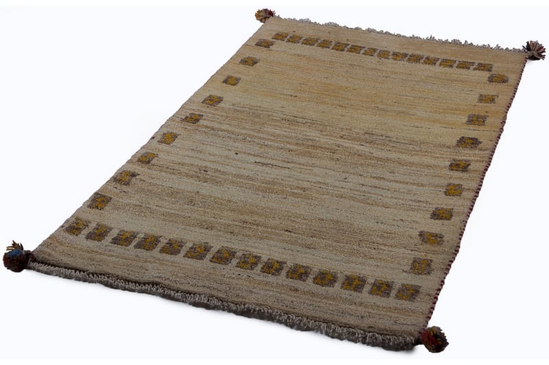 Håndknyttet Gabbeh Shiraz Ull Krem/Grå 81x133cm - Grå|Krem - Orientalske tepper - Persisk matte