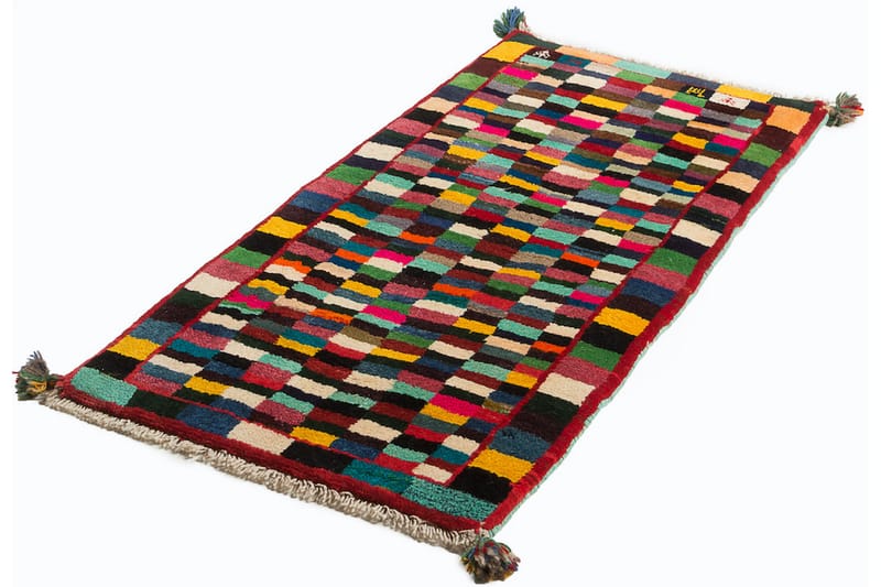 Håndknyttet Gabbeh Shiraz Ull Krem/Rød 64x126 cm - Rød|Krem - Orientalske tepper - Persisk matte
