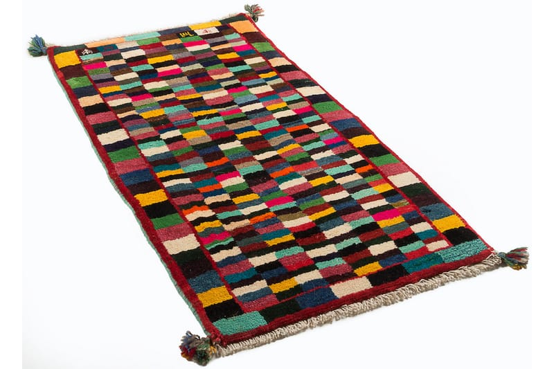 Håndknyttet Gabbeh Shiraz Ull Krem/Rød 64x126 cm - Rød|Krem - Orientalske tepper - Persisk matte