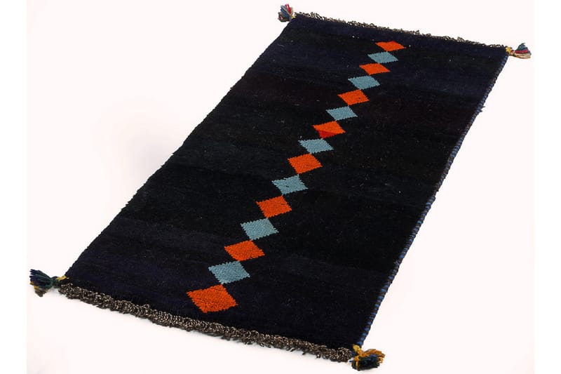 Håndknyttet Gabbeh Shiraz Ull Mørkeblå 58x117cm - Mørkeblå - Orientalske tepper - Persisk matte