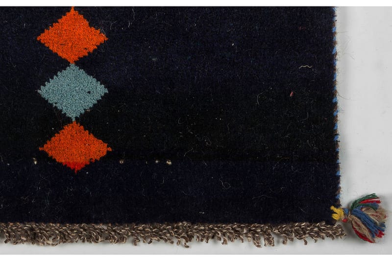 Håndknyttet Gabbeh Shiraz Ull Mørkeblå 58x117cm - Mørkeblå - Orientalske tepper - Persisk matte