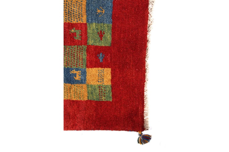 Håndknyttet Gabbeh Shiraz Ull Rød/Gul 124x186 cm - Rød | Gul - Orientalske tepper - Persisk matte