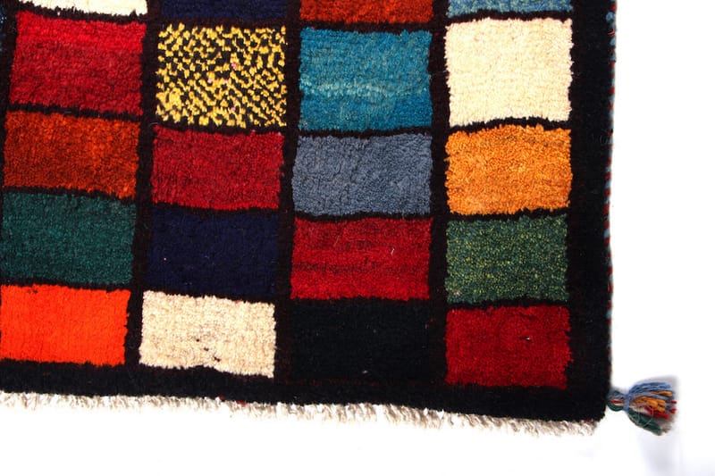 Håndknyttet Gabbeh Shiraz Ull Svart/Krem 108x173 cm - Krem | Svart - Orientalske tepper - Persisk matte