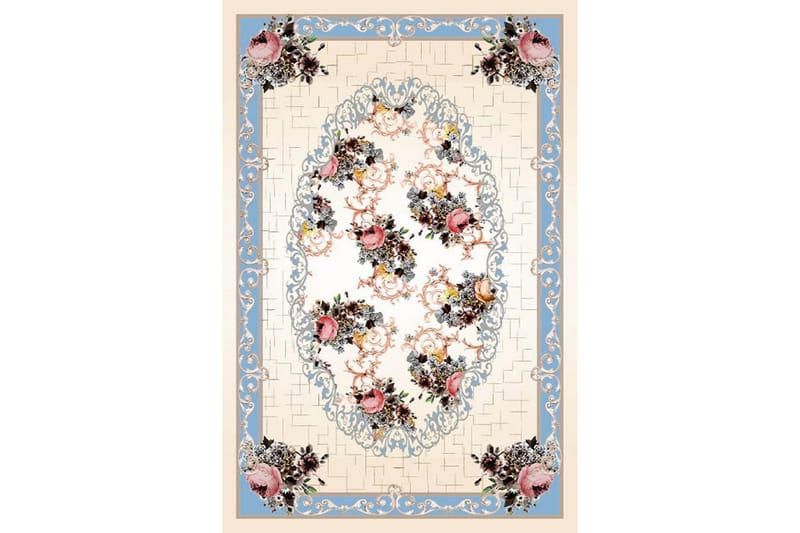 Homefesto Teppe 140x220 cm - Flerfarget/Fløyel - Tekstiler & tepper - Teppe & matte - Orientalske tepper - Persisk matte