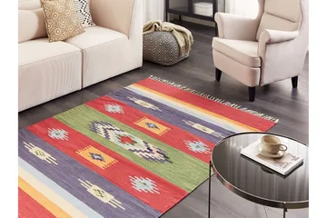 Kamaris Kelimteppe 140x200 cm - Rød - Tekstiler & tepper - Teppe & matte - Orientalske tepper - Kelimtepper