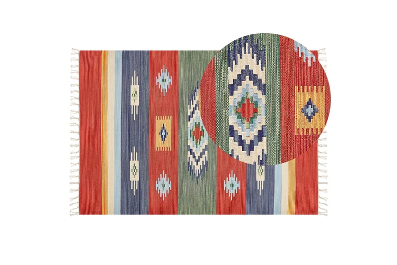 Kamaris Kelimteppe 140x200 cm - Rød - Tekstiler & tepper - Teppe & matte - Orientalske tepper - Kelimtepper