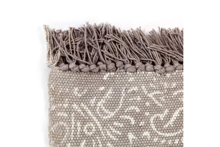 Gulvsteppe kilim-vevet bomull med mønster 120x180 cm gråbrun - Grå|Beige - Kelimtepper