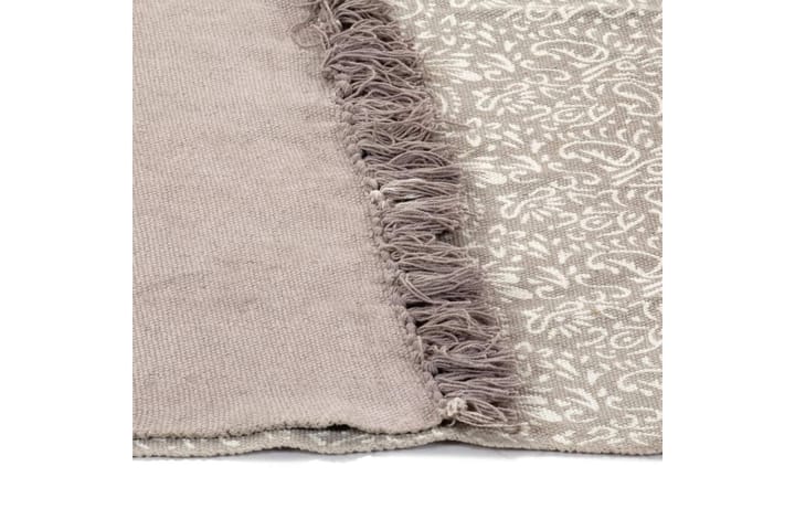 Gulvsteppe kilim-vevet bomull med mønster 120x180 cm gråbrun - Grå|Beige - Kelimtepper