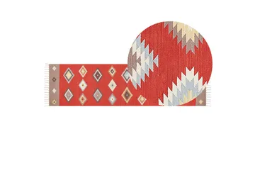 Lorut Kelimteppe 80x300 cm - Rød - Tekstiler & tepper - Teppe & matte - Orientalske tepper - Kelimtepper