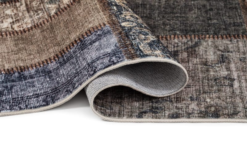 Maskinvevd teppe KM Home Tarfaya Patch RUND 240x240 Smaragdgrønn - Smaragdgrønn - Tekstiler & tepper - Teppe & matte - Orientalske tepper - Patchwork tepper
