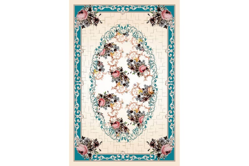 Matte (100 x 200) Homefesto - Bomull - Flerfarget/Fløyel - Tekstiler & tepper - Teppe & matte - Orientalske tepper - Persisk matte