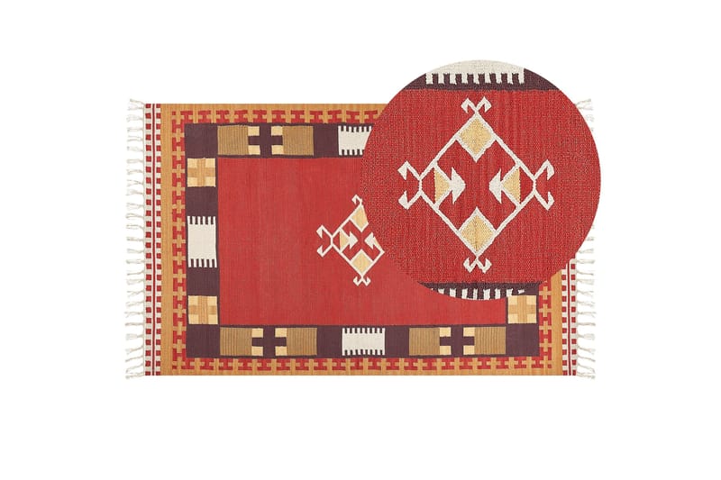 Parakar Kelimteppe 140x200 cm - Rød - Tekstiler & tepper - Teppe & matte - Orientalske tepper - Kelimtepper