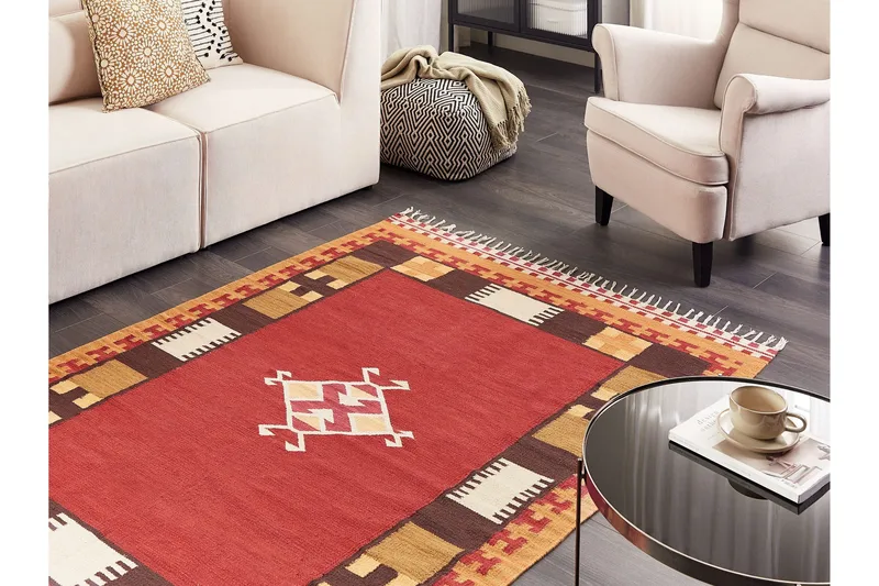 Parakar Kelimteppe 140x200 cm - Rød - Tekstiler & tepper - Teppe & matte - Orientalske tepper - Kelimtepper