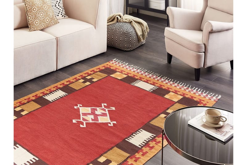 Parakar Kelimteppe 140x200 cm - Rød - Tekstiler & tepper - Teppe & matte - Orientalske tepper - Kelimtepper