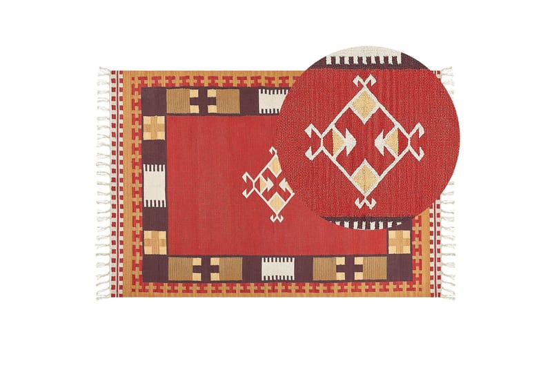 Parakar Kelimteppe 160x230 cm - Rød - Tekstiler & tepper - Teppe & matte - Orientalske tepper - Kelimtepper
