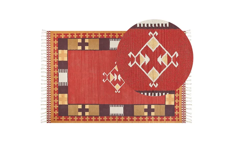 Parakar Kelimteppe 200x300 cm - Rød - Tekstiler & tepper - Teppe & matte - Orientalske tepper - Kelimtepper