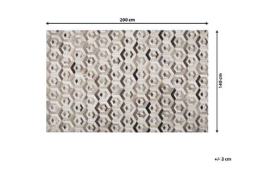 Tavak Matte 140x200 cm - Lær/Beige/Brun - Tekstiler & tepper - Teppe & matte - Orientalske tepper - Patchwork tepper