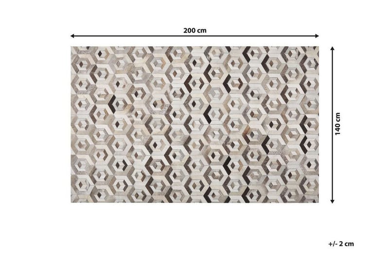 Tavak Matte 140x200 cm - Lær/Beige/Brun - Tekstiler & tepper - Teppe & matte - Orientalske tepper - Patchwork tepper