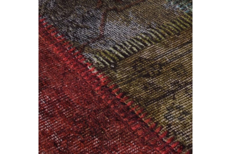 Vaskbart teppe med lappemønster 120 flerfarget sklisikker - Flerfarget - Patchwork tepper