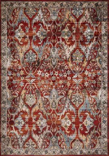 Teppe Yelvi 135x190 cm - Rød/Beige - Tekstiler & tepper - Teppe & matte - Orientalske tepper - Persisk matte