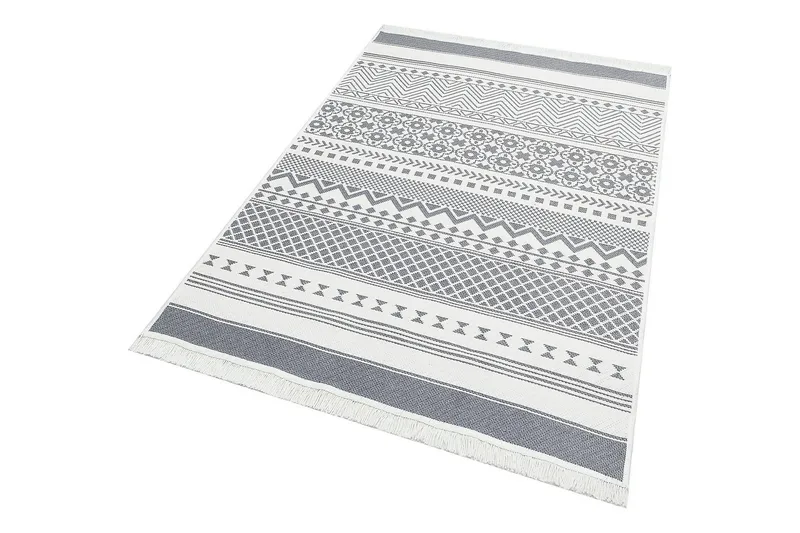 Eko Hali BomullsMatte 80x300 cm - Grå/Hvit - Tekstiler & tepper - Teppe & matte - Små tepper