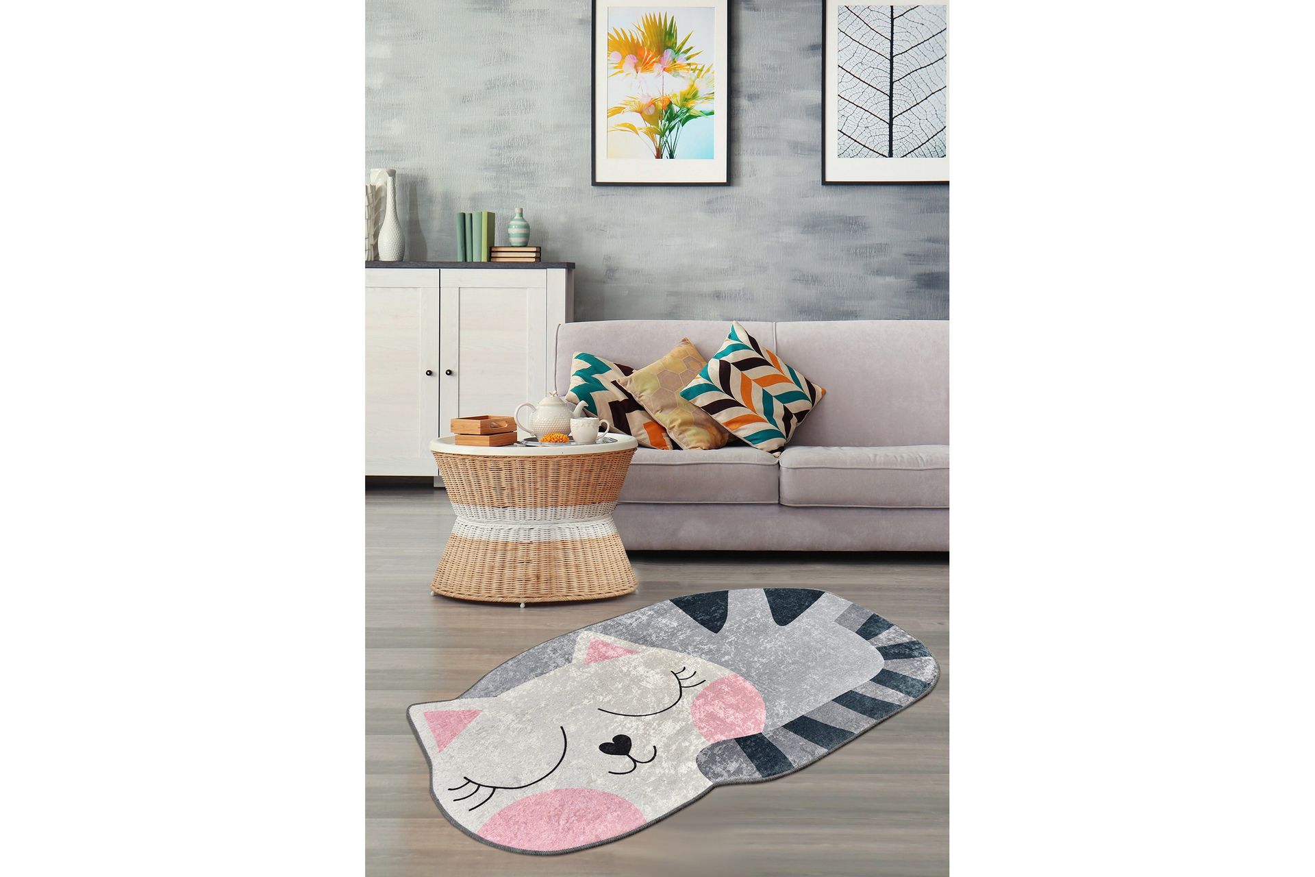 Matte Bigcat 60x100 cm - Flerfarget/Fløyel - Tekstiler & tepper - Teppe & matte