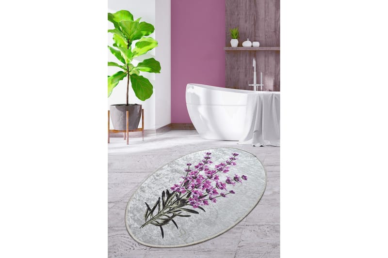 Matte Lavender Oval DJT - Flerfarget/Fløyel - Tekstiler & tepper - Teppe & matte - Små tepper