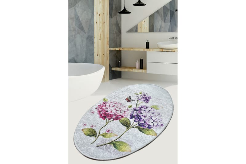 Matte Ortanca Oval DJT - Flerfarget/Fløyel - Tekstiler & tepper - Teppe & matte - Små tepper