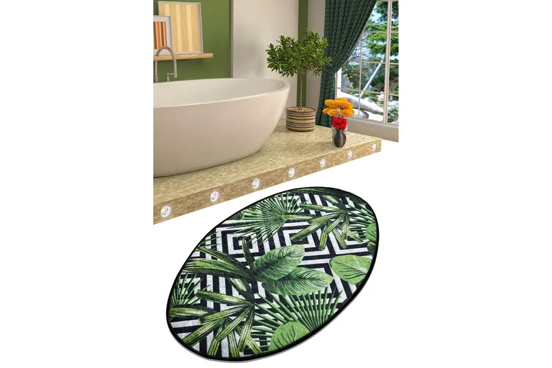 Matte Tropic Oval DJT - Flerfarget/Fløyel - Tekstiler & tepper - Teppe & matte - Små tepper