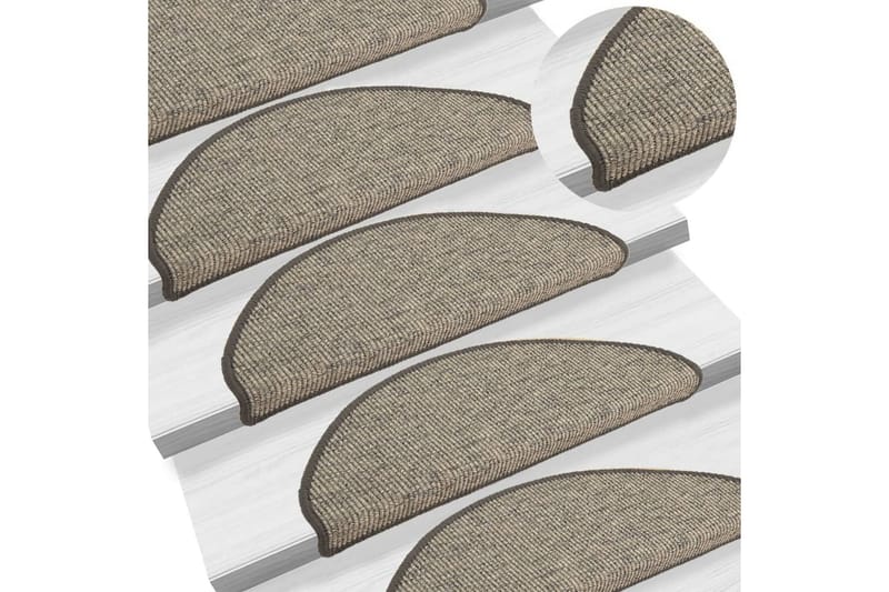 beBasic Selvklebende trappematter 15 stk grå og beige 65x25 cm - Beige - Trappetrinnstepper