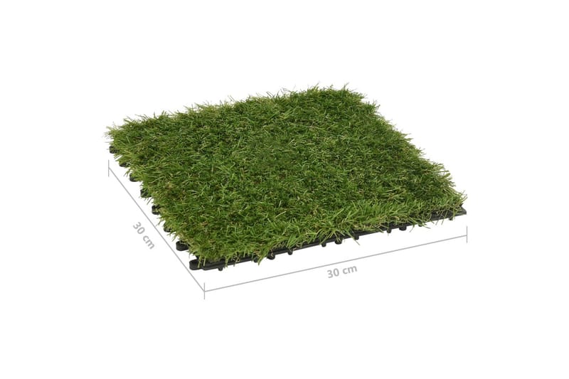 Kunstige gressmatter 11 stk grønn 30x30 cm - grønn - Kunstgress balkong - Nålefiltmatter & kunstgressmatter