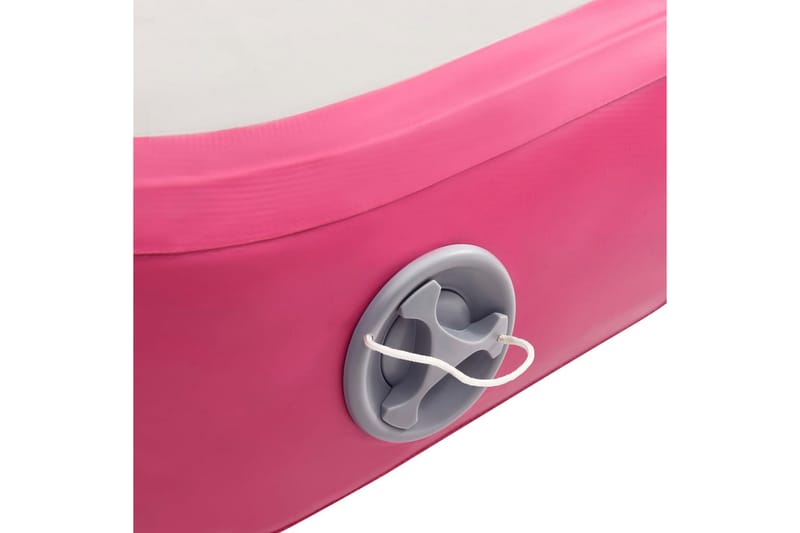 Oppblåsbar gymnastikkmatte med pumpe 700x100x20 cm PVC rosa - Treningsmatte