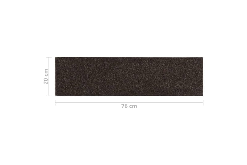 Selvklebende trappematter 15 stk 76x20 cm mørkebrun - Brun - Trappetrinnstepper