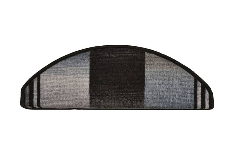 Selvklebende trappematter 15 stk svart og grå 65x21x4 cm - Flerfarget - Trappetrinnstepper