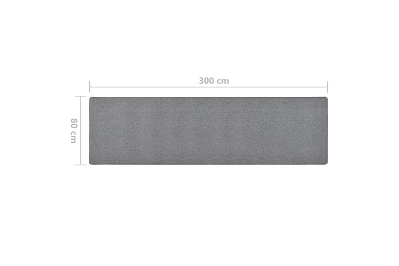 Teppeløper mørkegrå 80x300 cm - Grå - Trappetrinnstepper