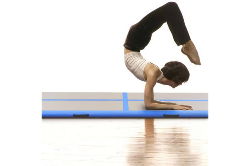 Oppblåsbar gymnastikkmatte med pumpe 300x100x10 cm PVC blå - Blå - Treningsmatte
