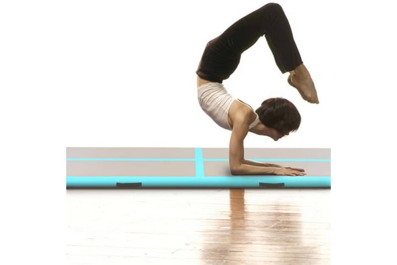 Oppblåsbar gymnastikkmatte med pumpe 300x100x10 cm PVC grønn - grønn - Treningsmatte
