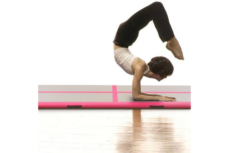 Oppblåsbar gymnastikkmatte med pumpe 500x100x10 cm PVC rosa - Rosa - Treningsmatte