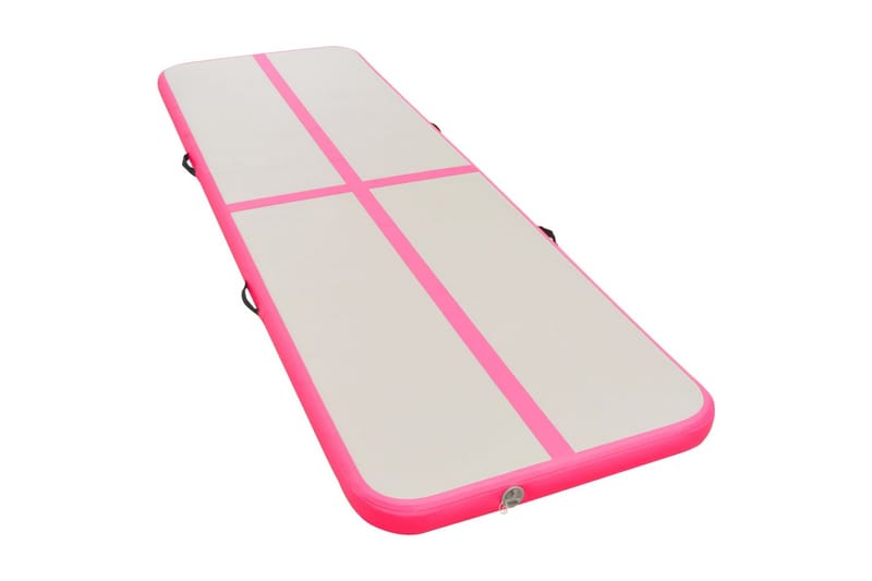 Oppblåsbar gymnastikkmatte med pumpe 800x100x10 cm PVC rosa - Rosa - Treningsmatte