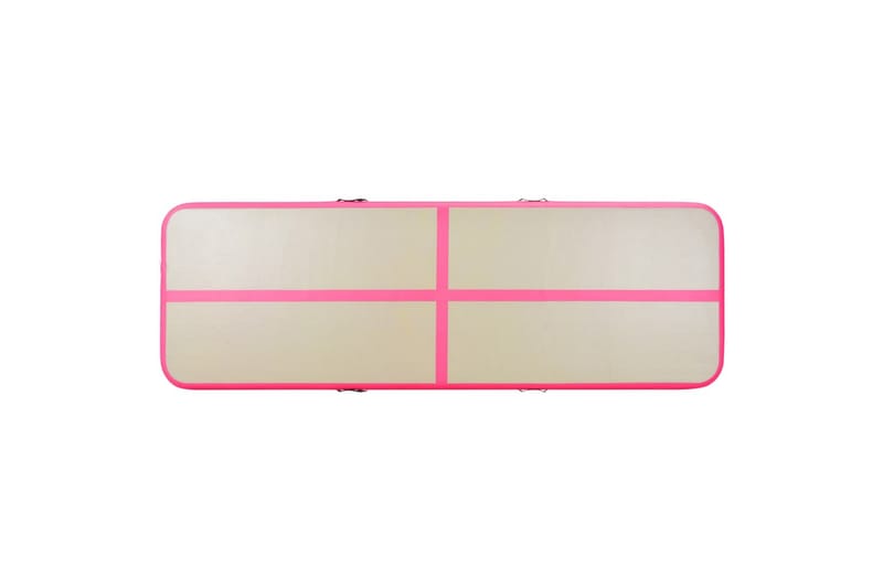 Oppblåsbar gymnastikkmatte med pumpe 400x100x10 cm PVC rosa - Rosa - Treningsmatte