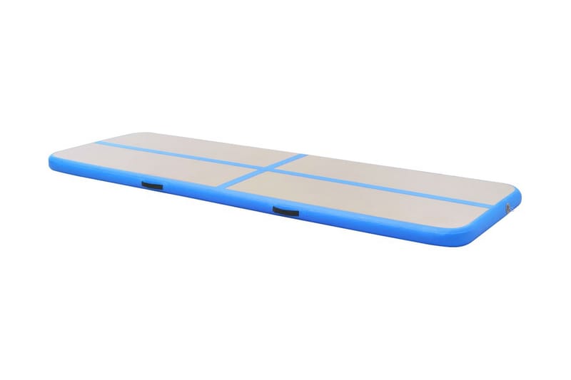 Oppblåsbar gymnastikkmatte med pumpe 500x100x10 cm PVC blå - Blå - Treningsmatte