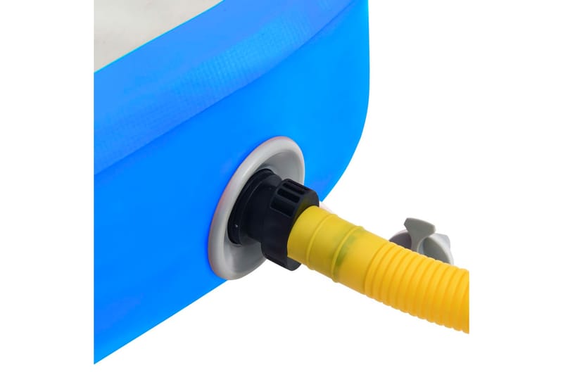 Oppblåsbar gymnastikkmatte med pumpe 400x100x15 cm PVC blå - Treningsmatte