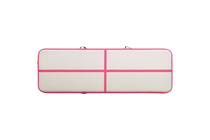 Oppblåsbar gymnastikkmatte med pumpe 400x100x15 cm PVC rosa - Treningsmatte