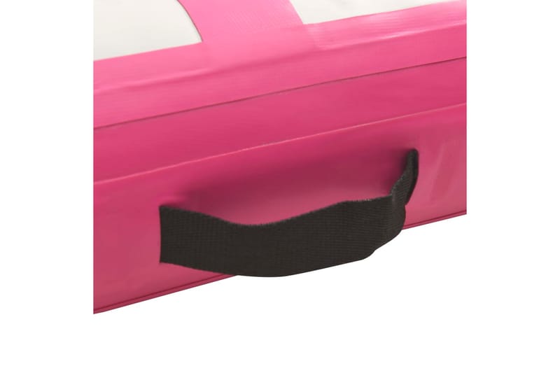 Oppblåsbar gymnastikkmatte med pumpe 400x100x15 cm PVC rosa - Treningsmatte